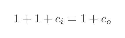 Binary addition with carry