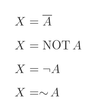 NOT formula