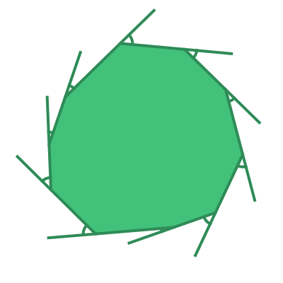 Exterior angles of a decagon