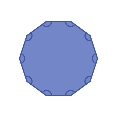 Interior angles of an irregular decagon