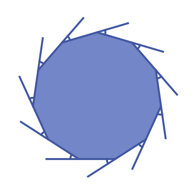 Exterior angles of an irregular hendecagon