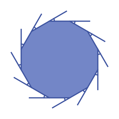 Exterior angles of an irregular dodecagon