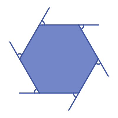 Exterior angles of an irregular hexagon