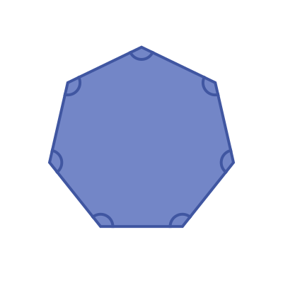 Interior angles of an irregular heptagon