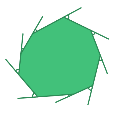 Exterior angles of a nonagon