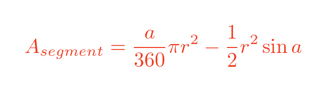 Area of segment of a circle formula