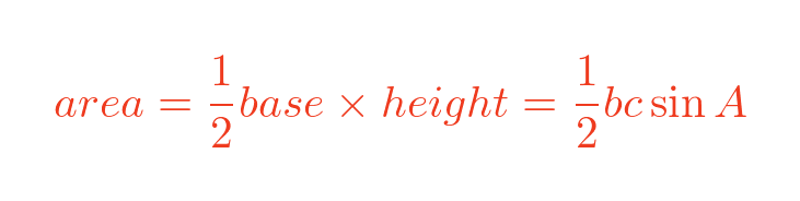 Area of SAS triangle formula