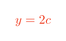 y = 2c