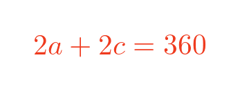 2a + 2c = 360