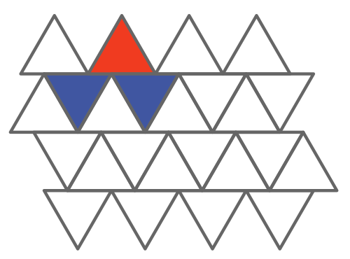 Regular tessellation of equilateral triangles not edge-to-edge