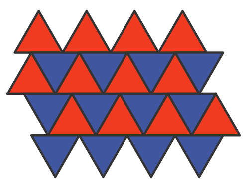 Regular tessellation of equilateral triangles not edge-to-edge
