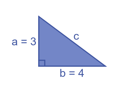 Pythagoras triangle example 3 4 5