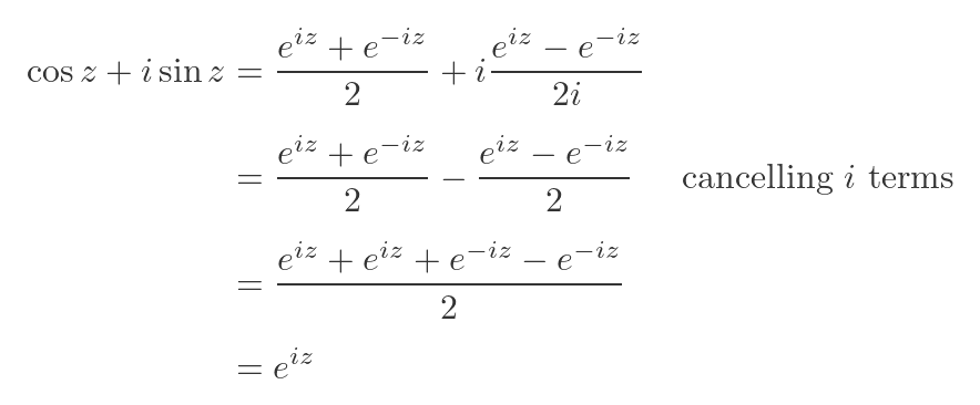 Complex Euler's equation