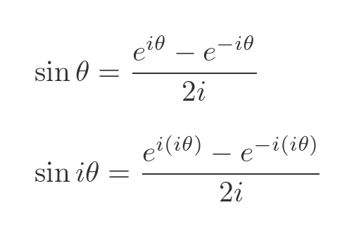 Imaginary sine