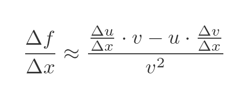 Geometric interpretation of quotient rule