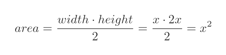 Area y = 2x