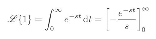 Laplace transform of 1