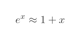 Maclaurin expansion of exponential function 2 terms