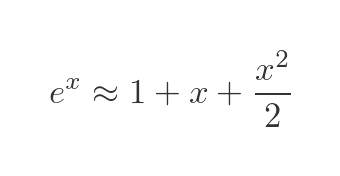 Maclaurin expansion of exponential function 3 terms