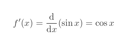 First derivative of sine function