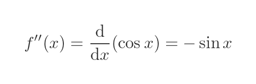 Second derivative of sine function