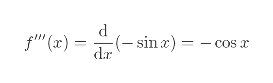 Third derivative of sine function