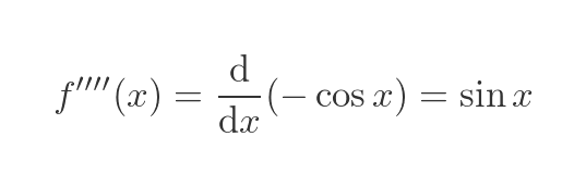 Fourth derivative of sine function