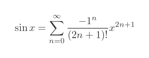 Maclaurin expansion of sine function sigma notation