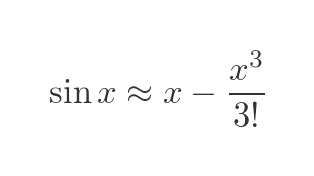 Maclaurin expansion of sine function 2 terms