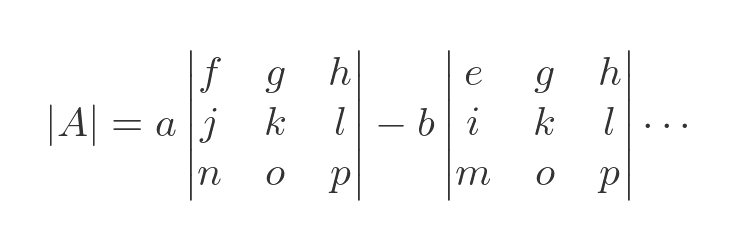 4 by 4 determinant