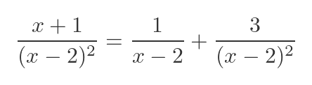 Partial fraction squared term